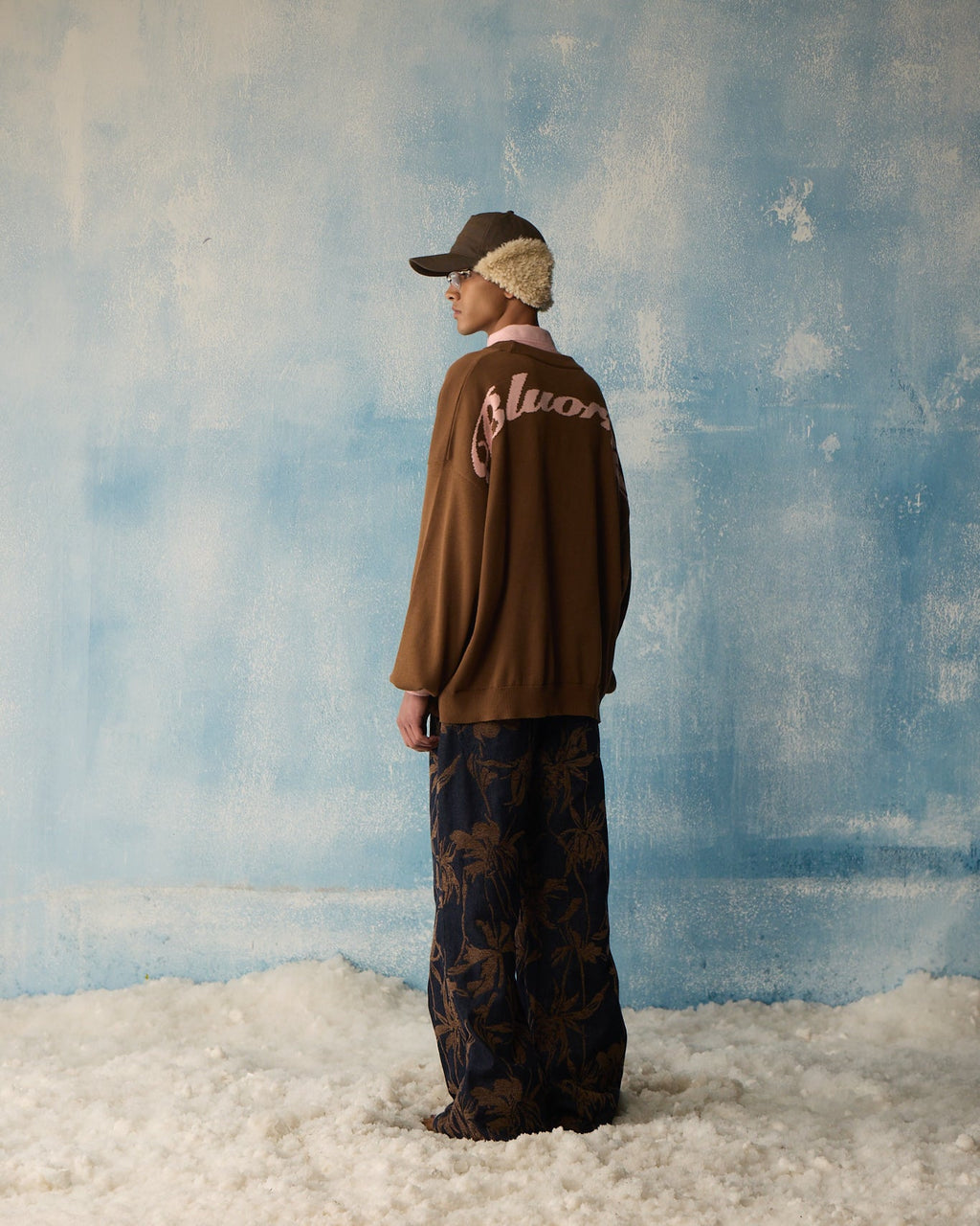 Brown Script Knit