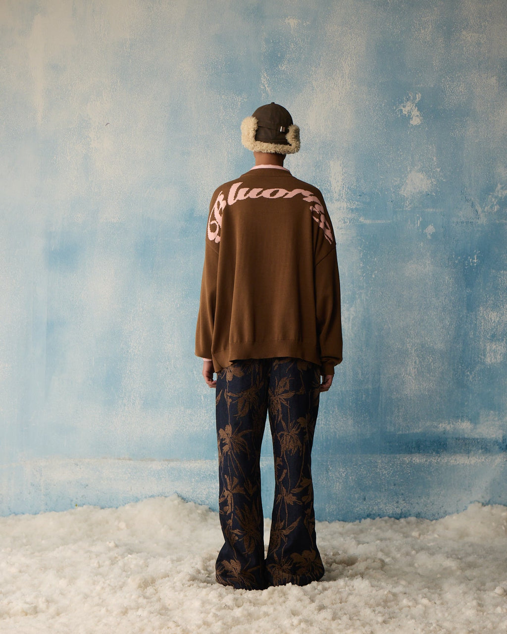 Brown Script Knit
