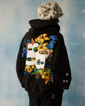 Black Poison Petals Zipper Hoodie