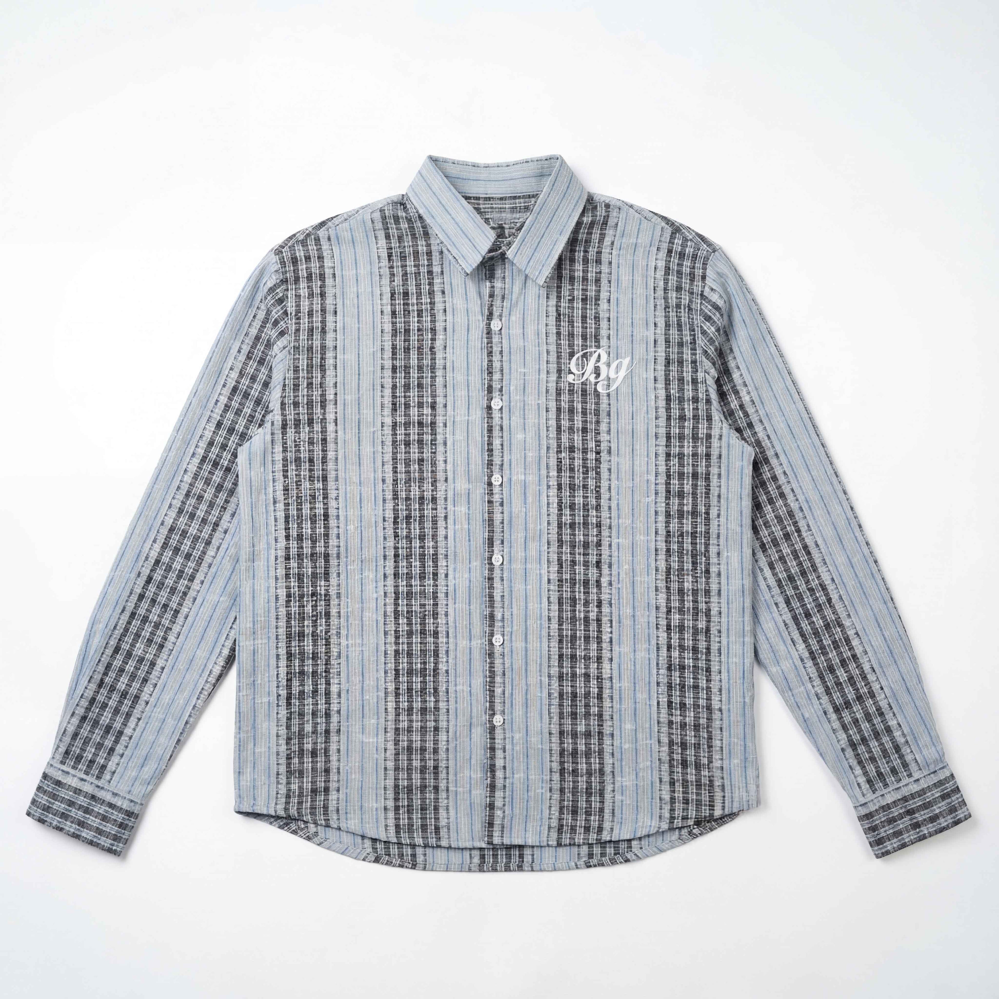 Blu Plaid And Petals Shirt