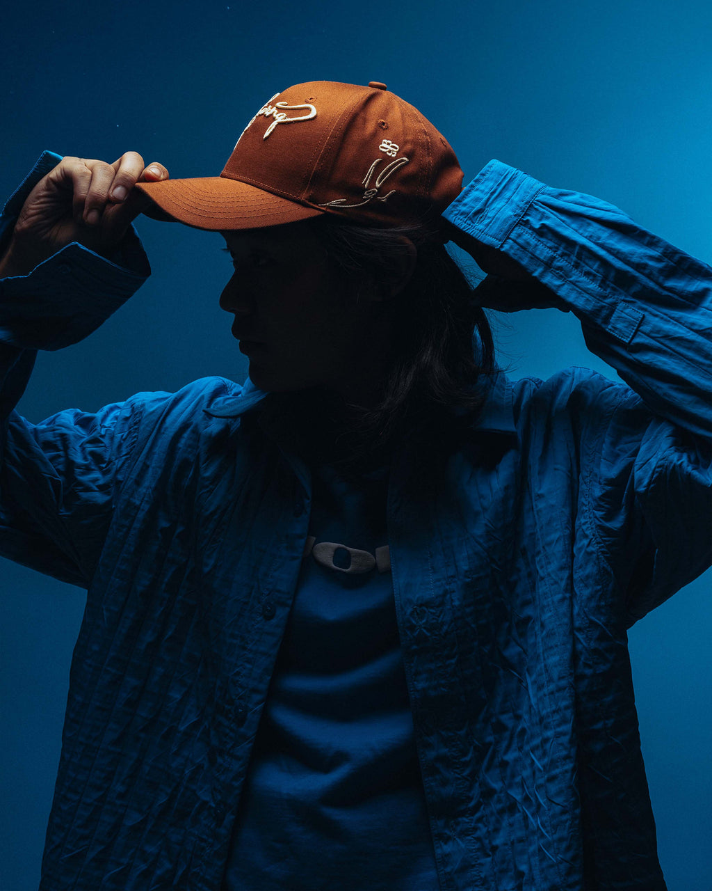 Rust And Beige Cap