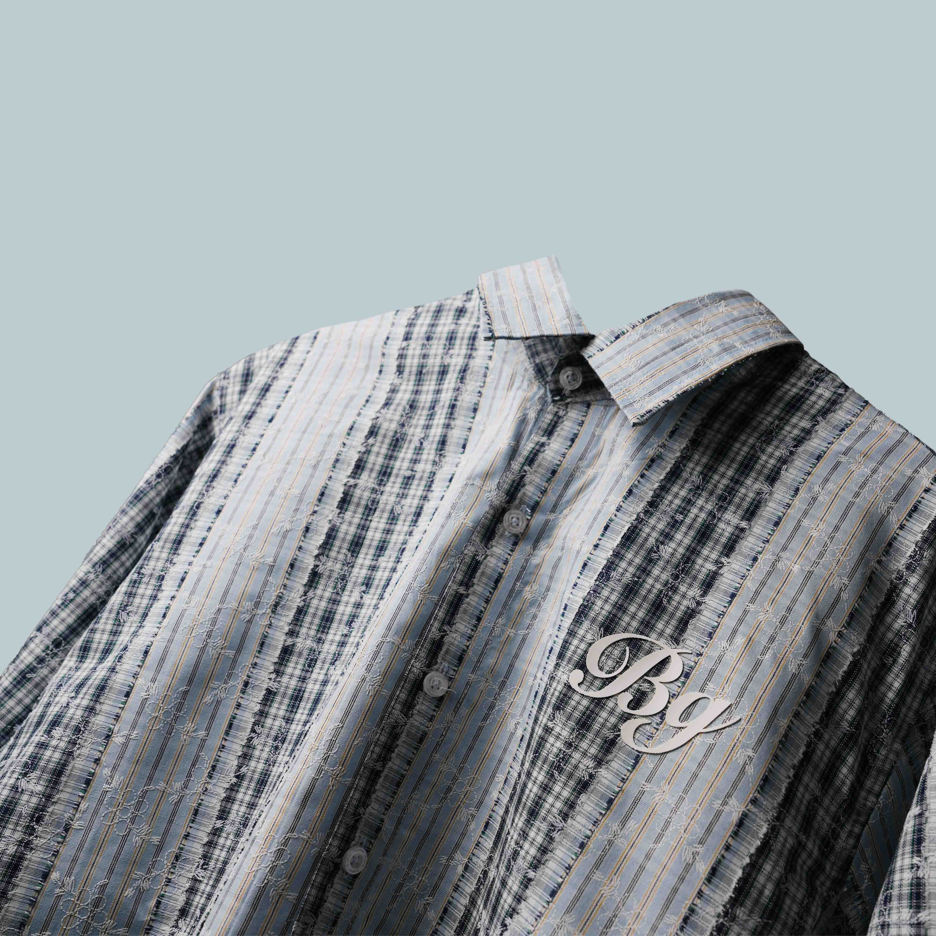 Blu Plaid And Petals Shirt